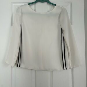 Maje Cream Blouse with Black Accent